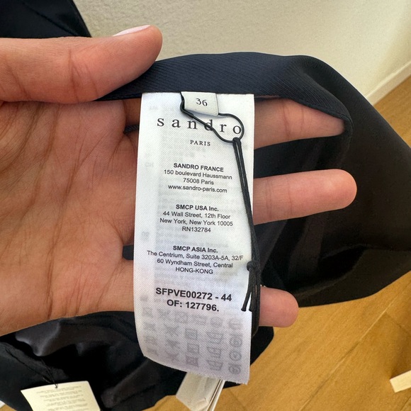 Sandro Paris Navy Blue Tailored Jacket With Jeweled Patches - Picture 5 of 6